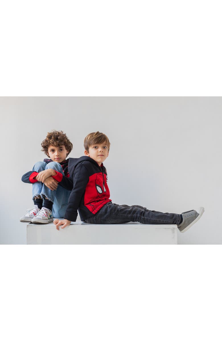 Marvel Spider-Man Cosplay Fleece Zip-Up Hoodie, Alternate, color, Miles Morales Black
