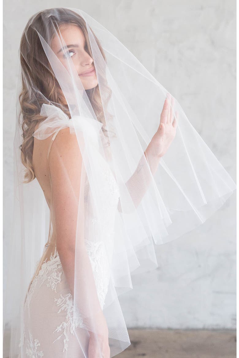 Iman Catherdal Tiered Tulle Veil (Nordstrom Exclusive), Alternate, color, IVORY