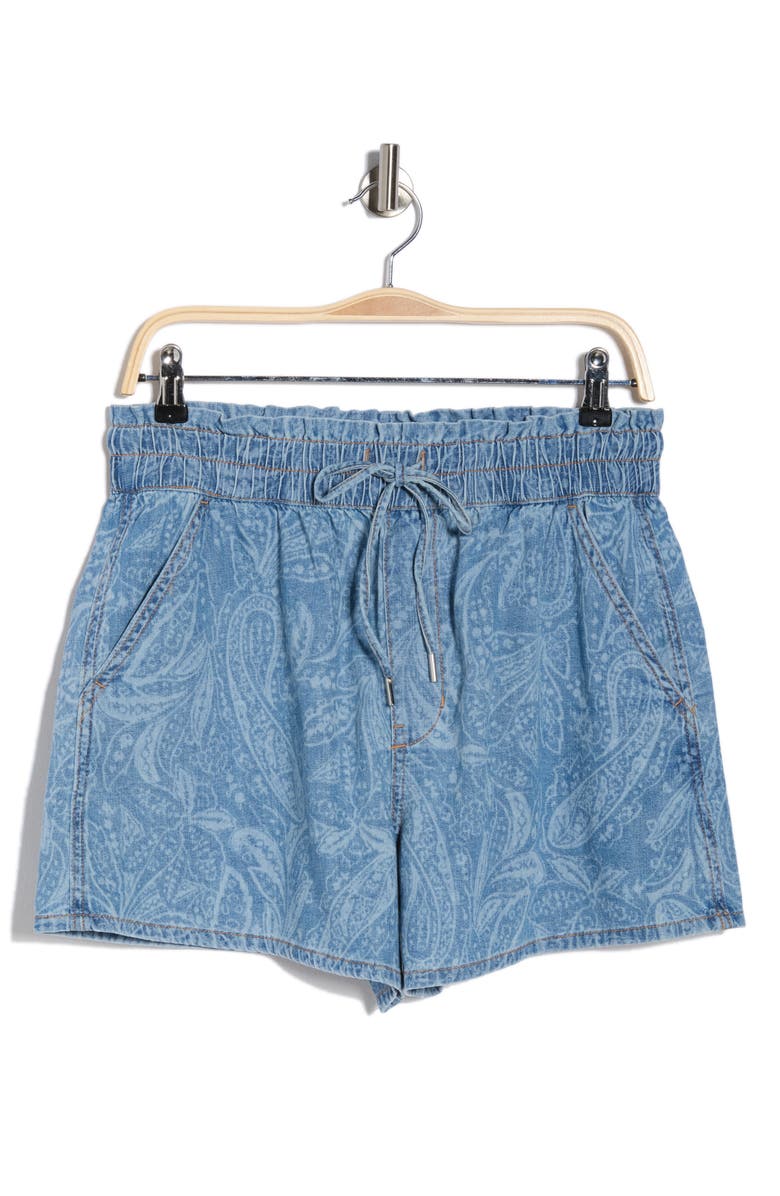 Veronica Beard Wilder Pull-On Denim Shorts, Main, color, Atlantic Paisley