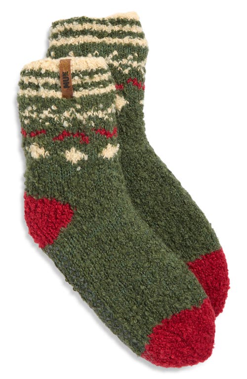 Muk Luks Cottage Bouclé Crew Socks In Green