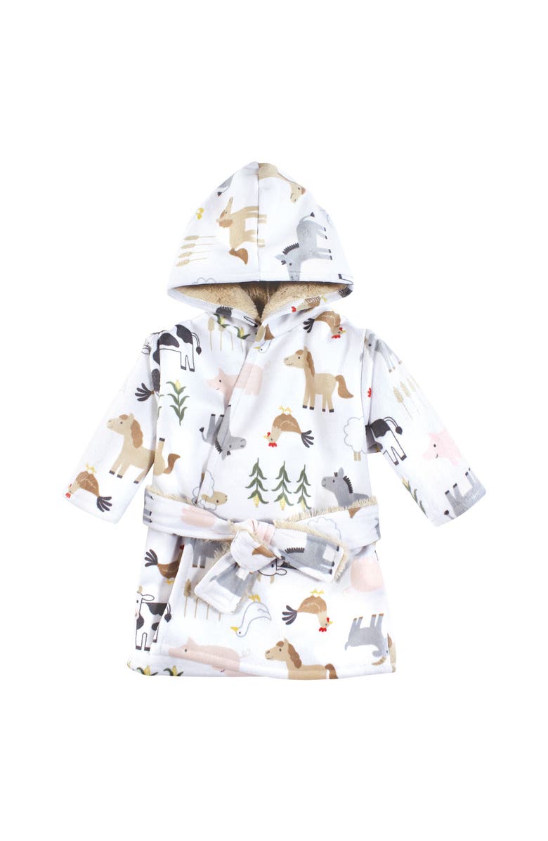 Hudson Baby Mink with Faux Fur Lining Pool and Beach Robe Cover-ups, Main, color, Cute Farm