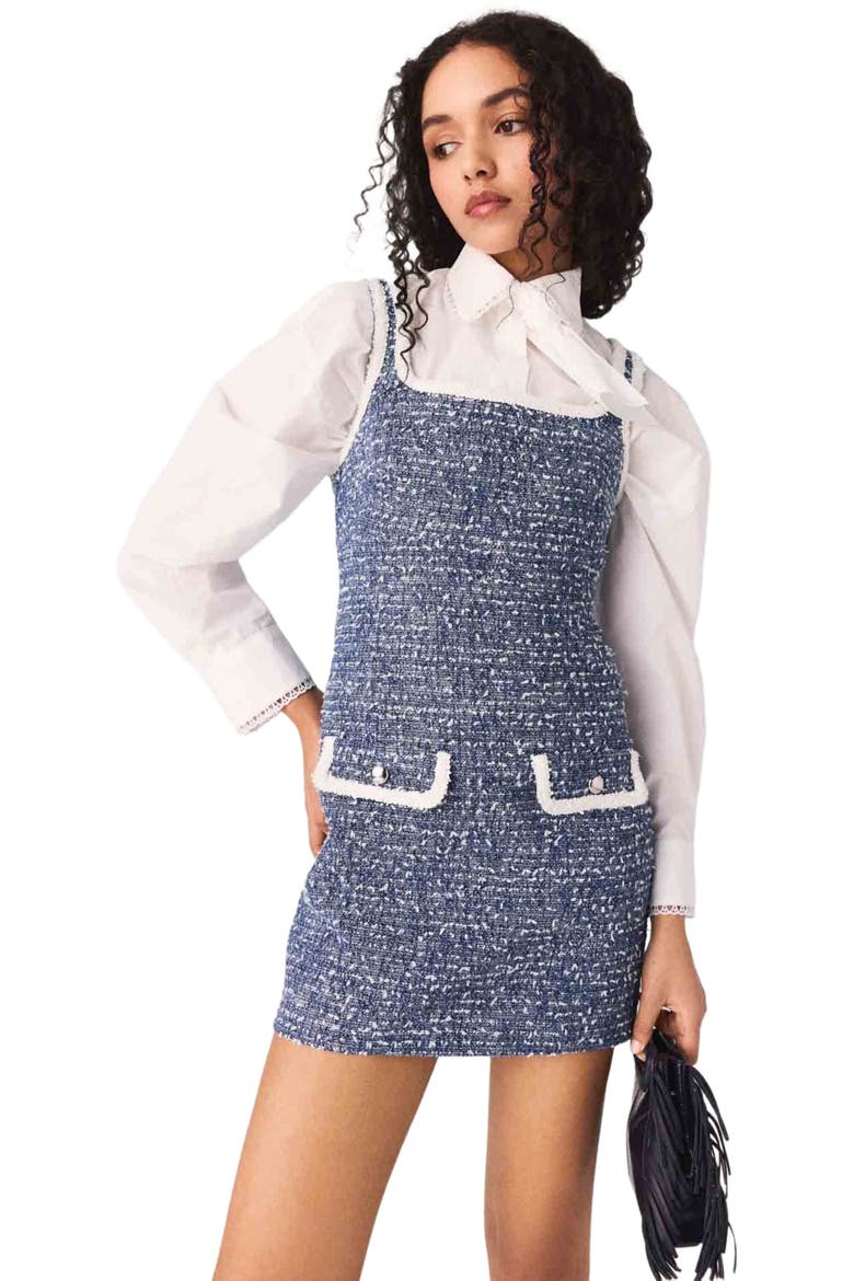 Short tweed dress, Main, color, Blue