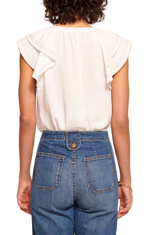Ramy Brook Lettie Ruffle Button-front Blouse In Ivory