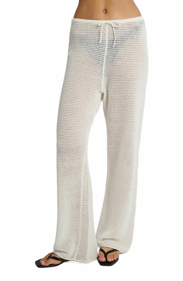 Onia Linen Knit Drawstring Pant, Alternate, color, White