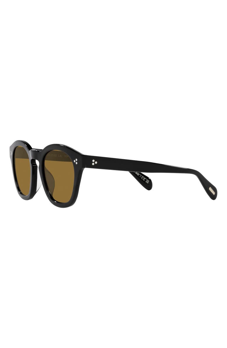 Oliver Peoples Boudreau La 48mm Round Sunglasses, Alternate, color, Black