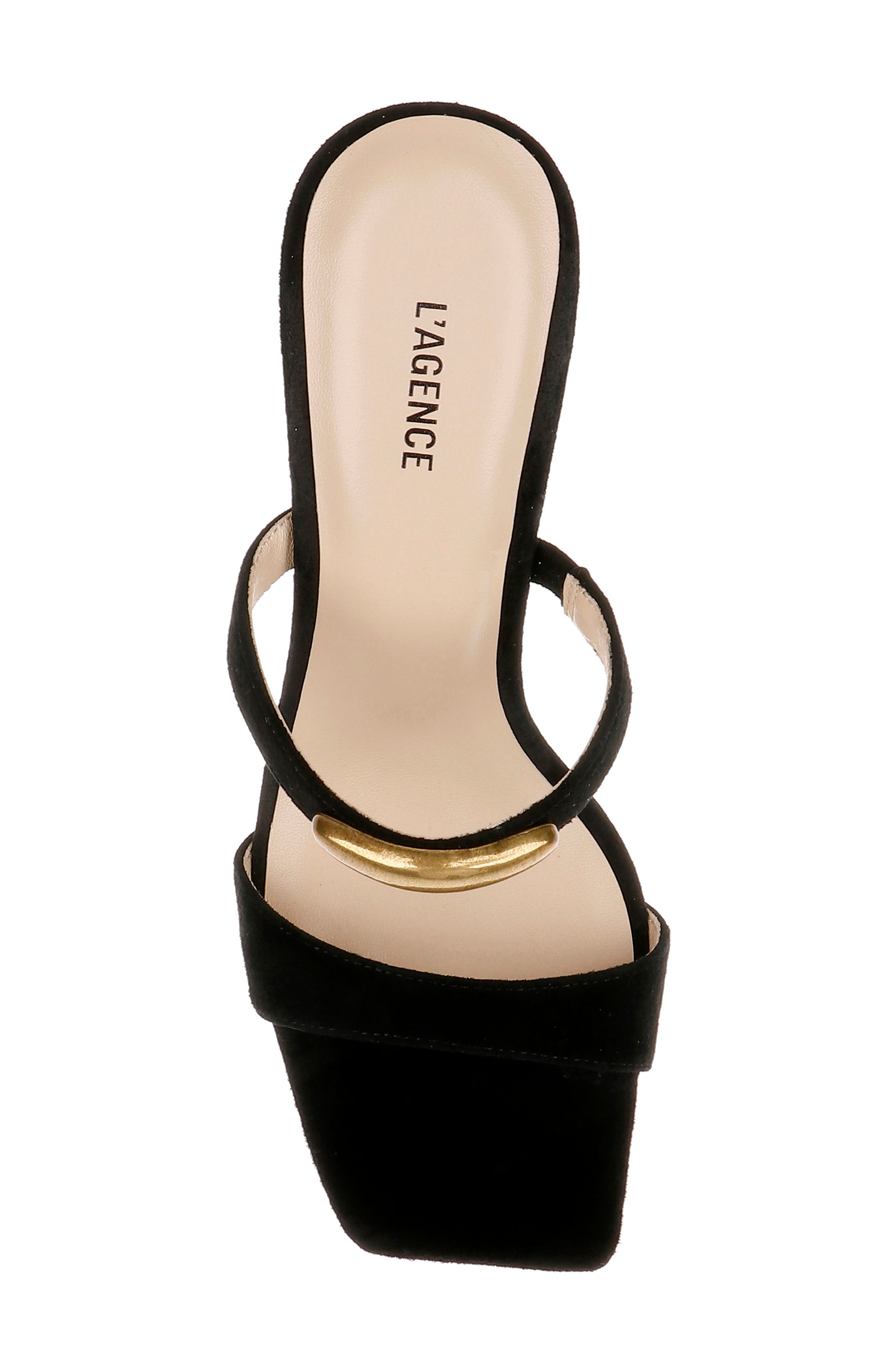 L'AGENCE Catriona Block Heel Sandal, Alternate, color, Black Suede