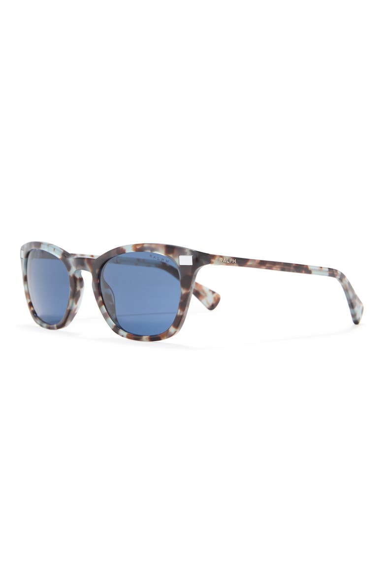 51mm Square Sunglasses, Alternate, color, BLUE TORTOISE / BLUE SOLID
