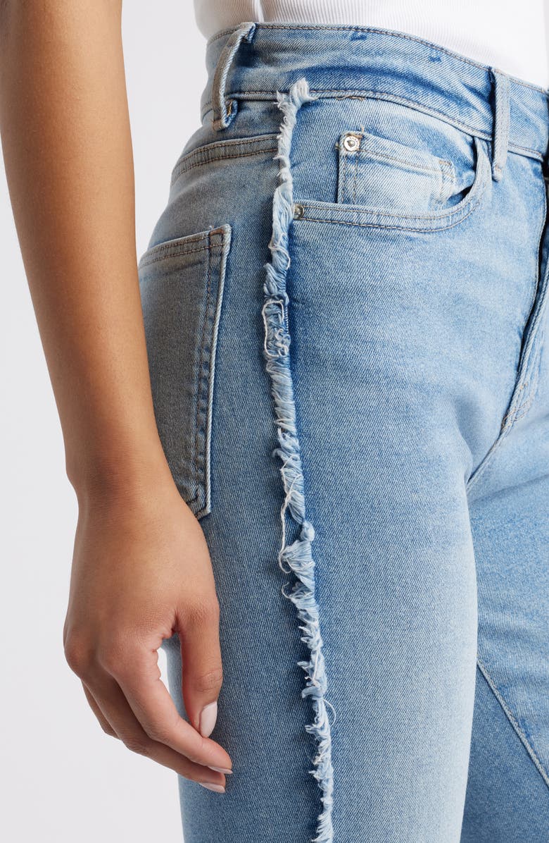 WARP+WEFT Mia Fray Seam Raw Hem Flare Leg Jeans, Alternate, color, Crossroads