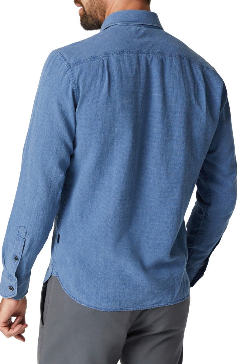 34 Heritage Microchecks Linen & Cotton Button-Up Shirt, Alternate, color, Ndigo