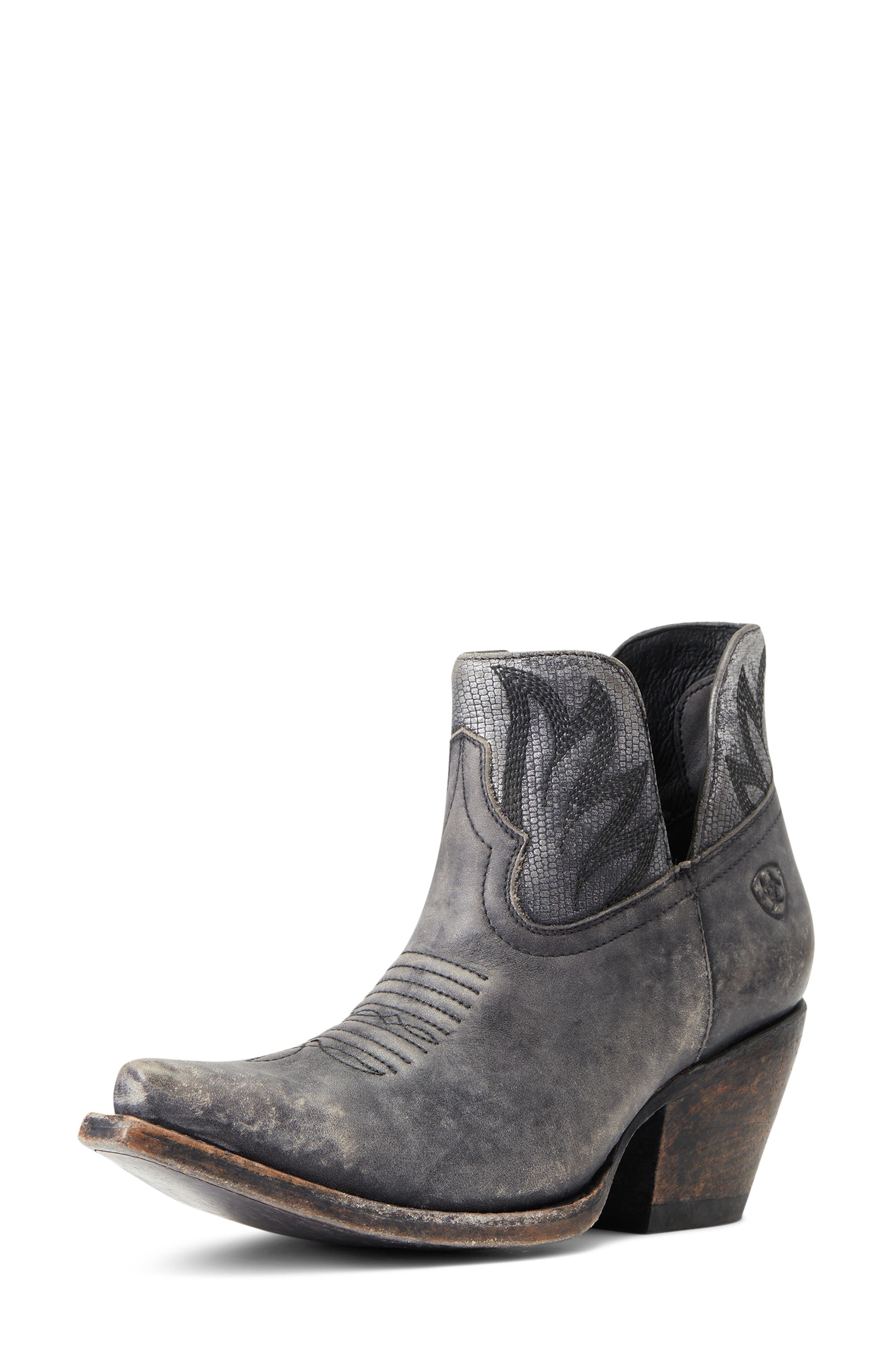 Ariat Hazel Block Heel Western Bootie, Alternate, color, Black