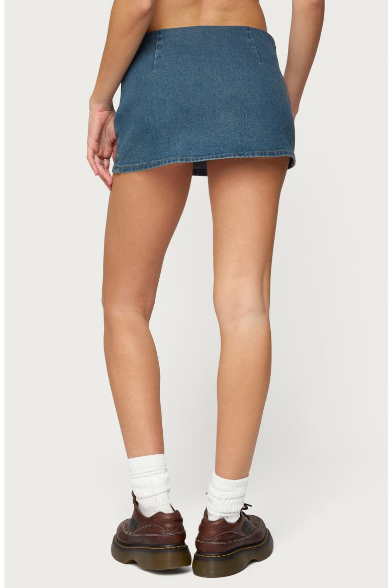 Monrow Low Rise Denim Microskort, Alternate, color, BLUE-WASHED