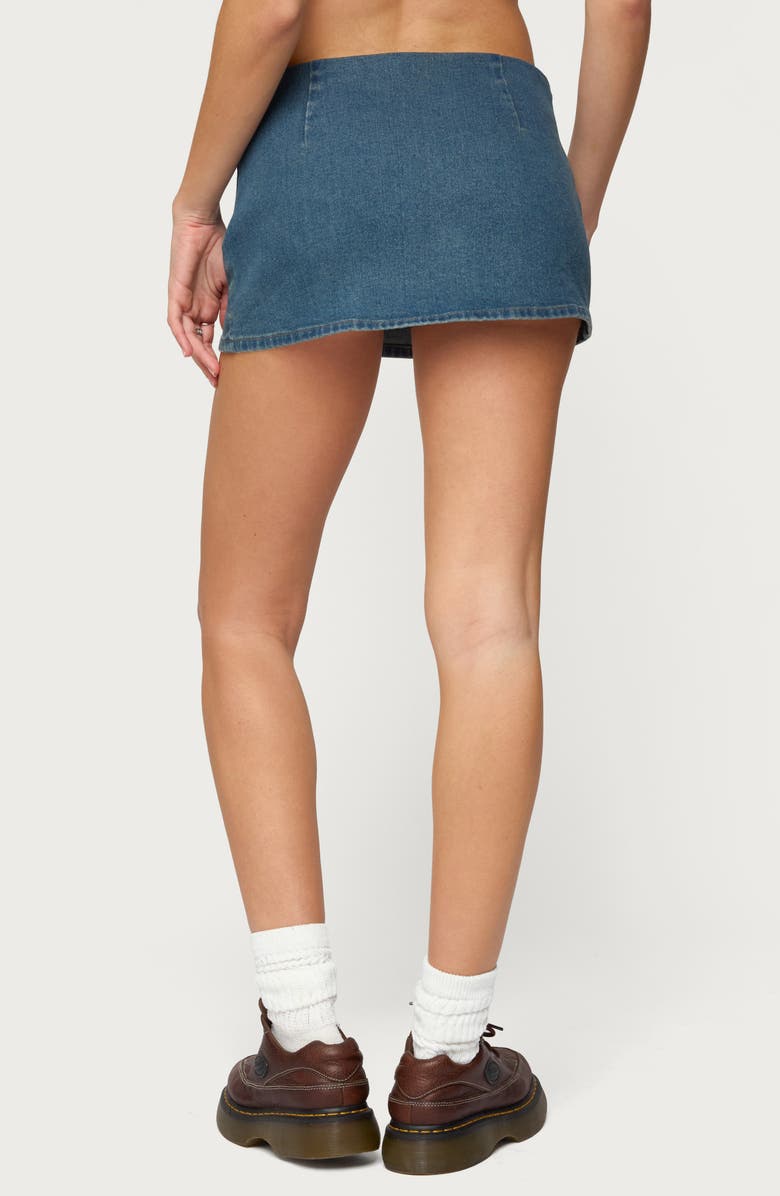 EDIKTED Monrow Low Rise Denim Microskort, Alternate, color, Blue-Washed