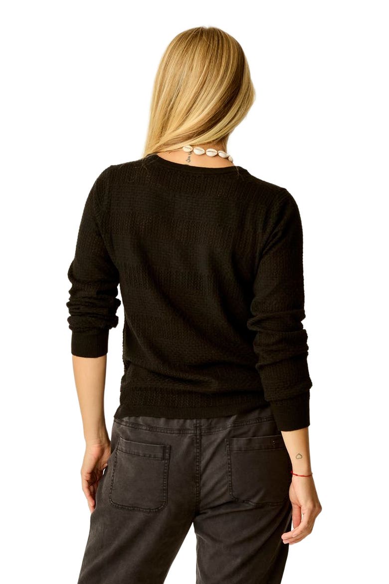Amara Pointelle Sweater, Alternate, color, Black