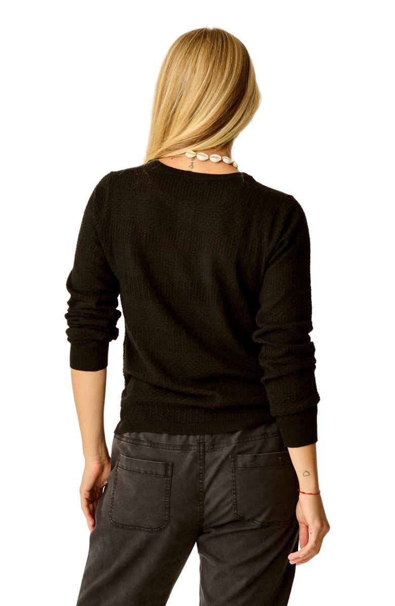 Cave Designs Amara Pointelle Sweater, Alternate, color, Black