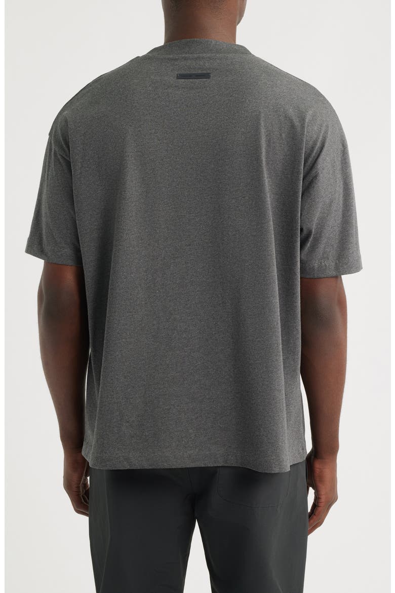 Embroidered Classic Short Sleeve Cotton T-Shirt, Alternate, color, CHARCOAL HEATHER