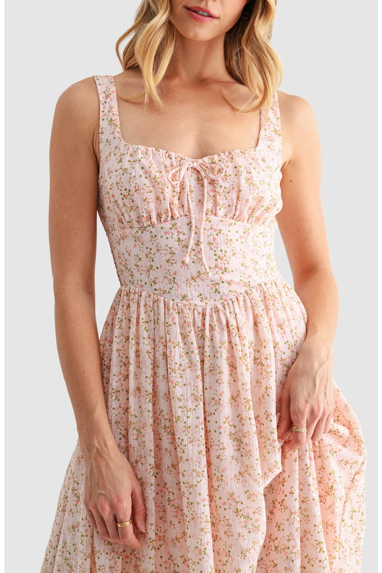 Corset Midi Sundress, Alternate, color, BLUSH DITSY