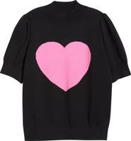 SUGARLIPS Russel Heart Puff Sleeve Sweater