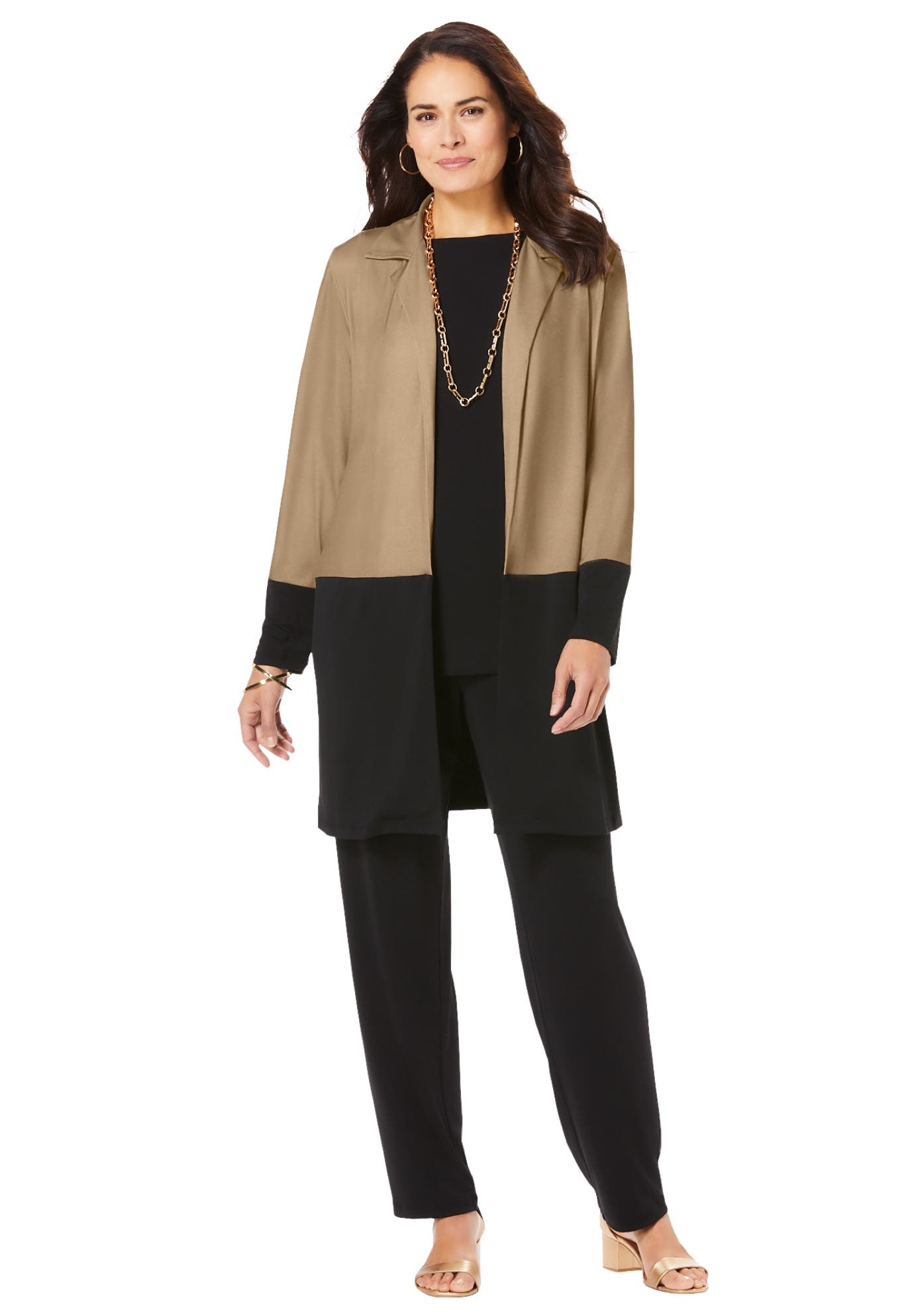 selected KHAKI BLACK COLORBLOCK
