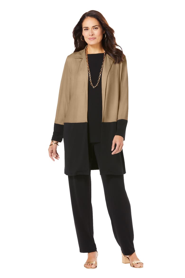 3 Piece Knit Pant Set, Main, color, KHAKI BLACK COLORBLOCK