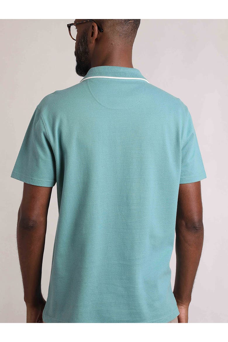 Powell Textured Polo Shirt, Alternate, color, Mineral Blue
