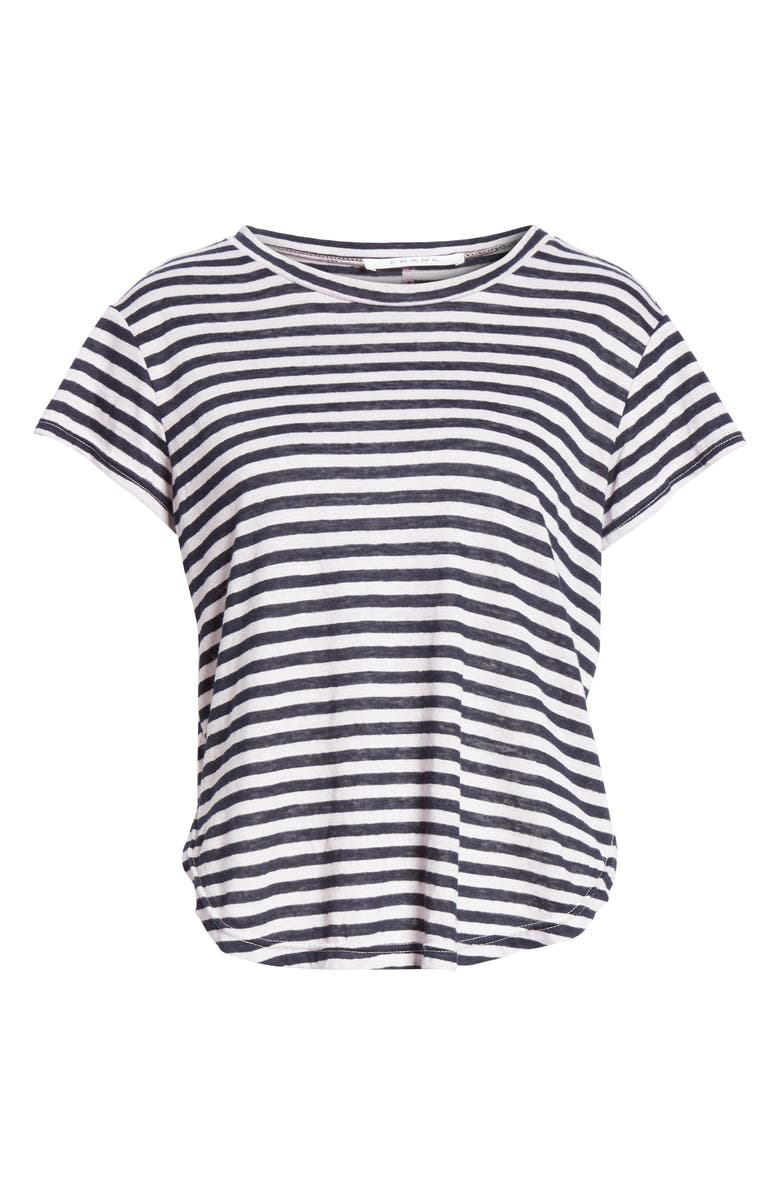 FRAME Stripe Linen Tee, Alternate, color,