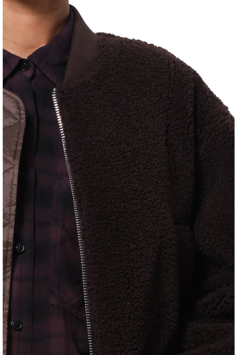 Iona Skye Faux Shearling Bomber Jacket, Alternate, color, CHOCOLATE BRWN
