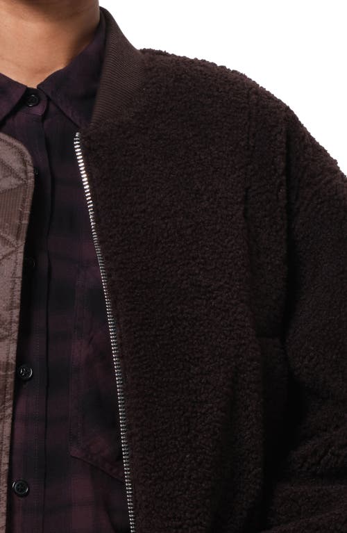 Agolde Iona Skye Faux Shearling Bomber Jacket In Brown