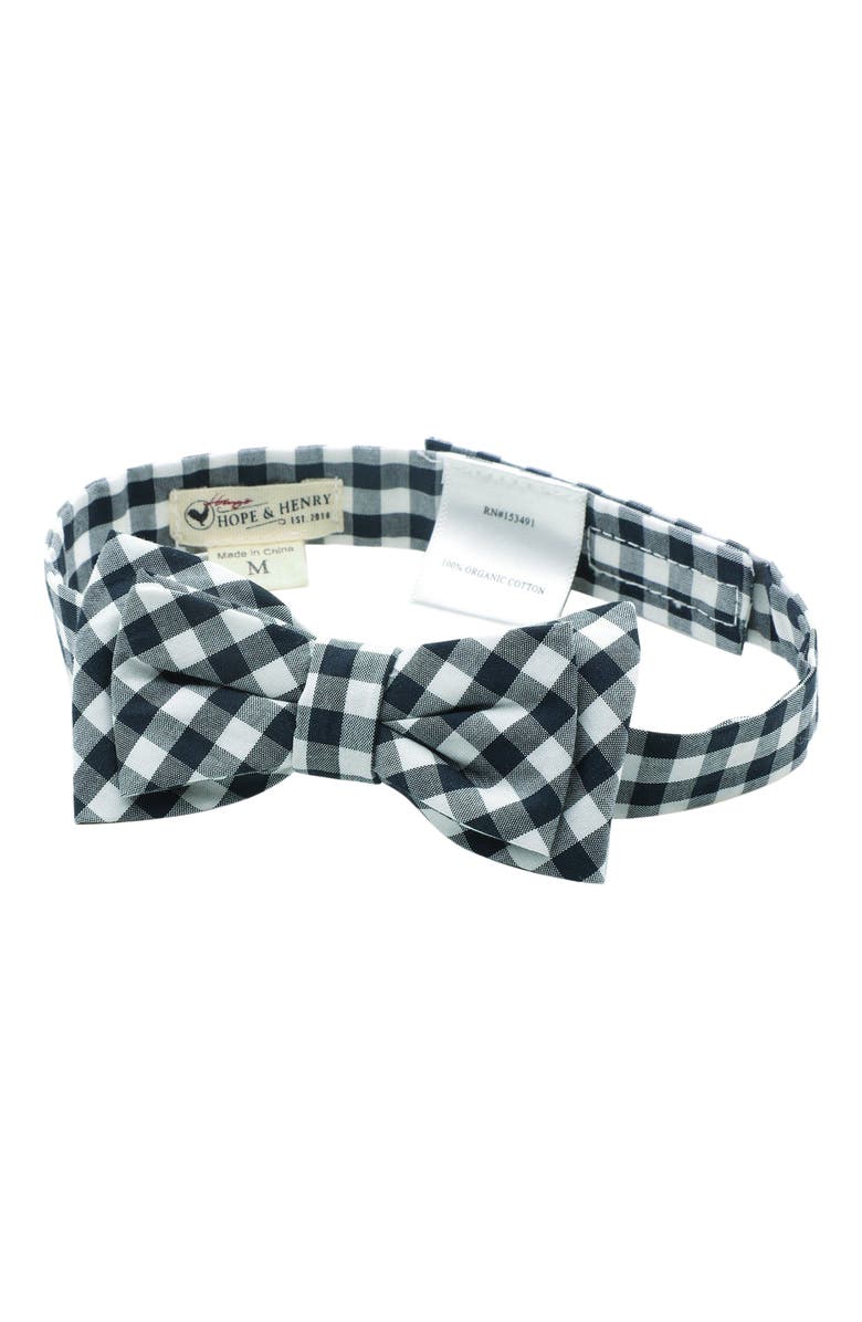 Hope & Henry Boys' Classic Bow Tie, Kids, Alternate, color, Black Gingham