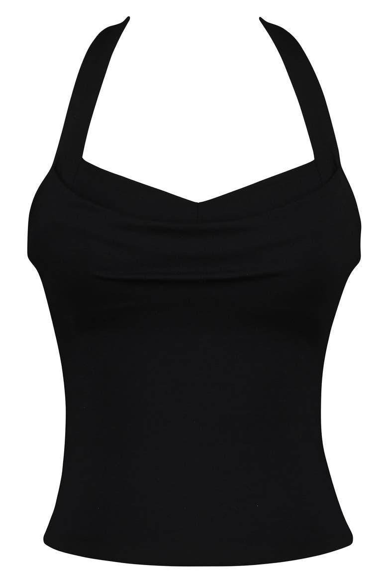 The Peekaboo Halter Corset Top, Alternate, color, BLACK