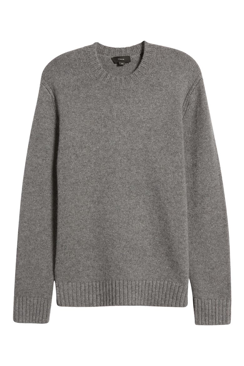 Relaxed Fit Wool & Cashmere Sweater, Alternate, color, MEDIUM HEATHER GREY