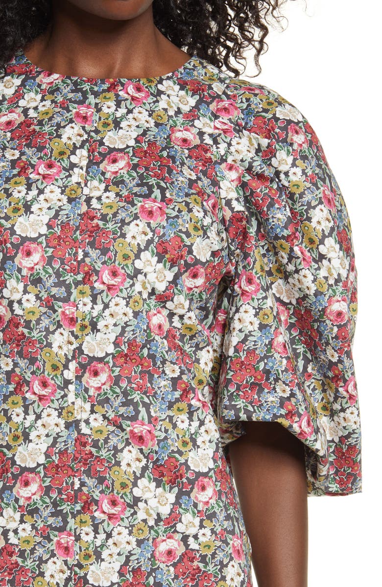 Endless Rose Floral Puff Sleeve Minidress, Alternate, color, 