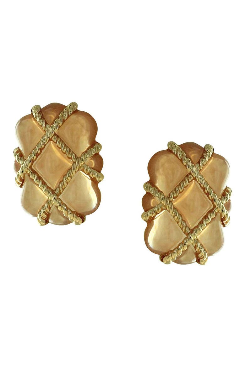 Quilted Statement Earrings, Main, color, GOLD