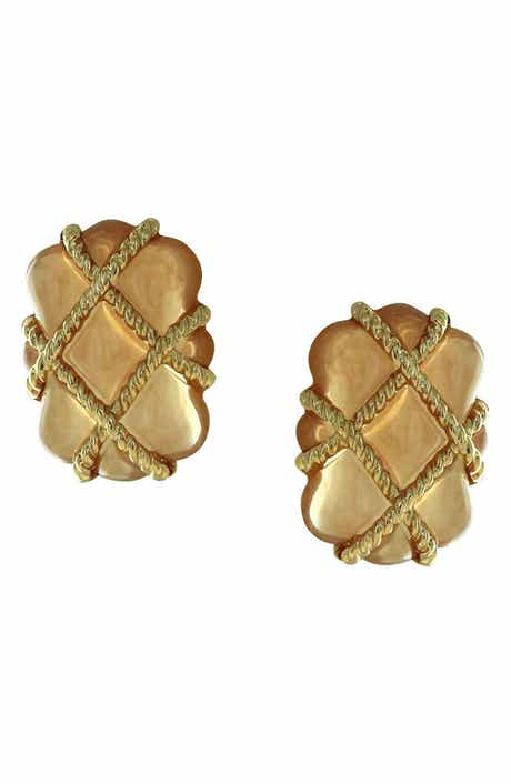 OLIVIA WELLES Quilted Statement Earrings
