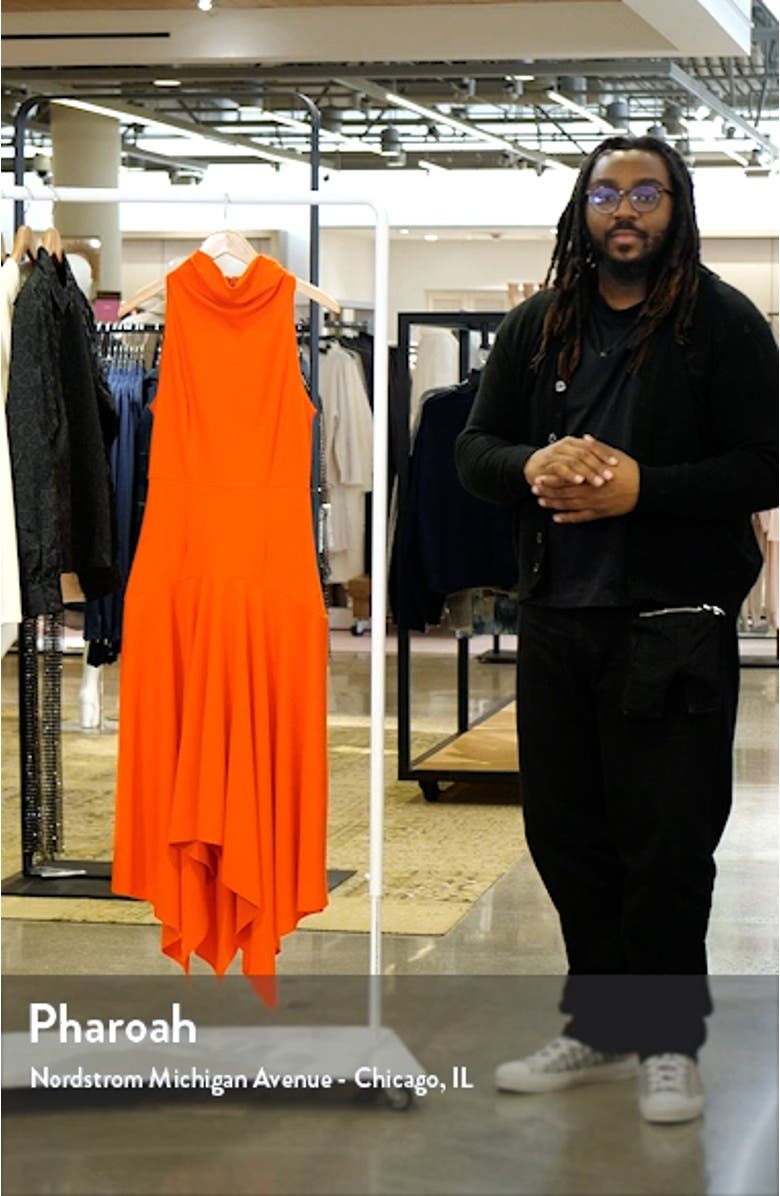 Handkerchief Hem Mock Neck Dress, sales video thumbnail