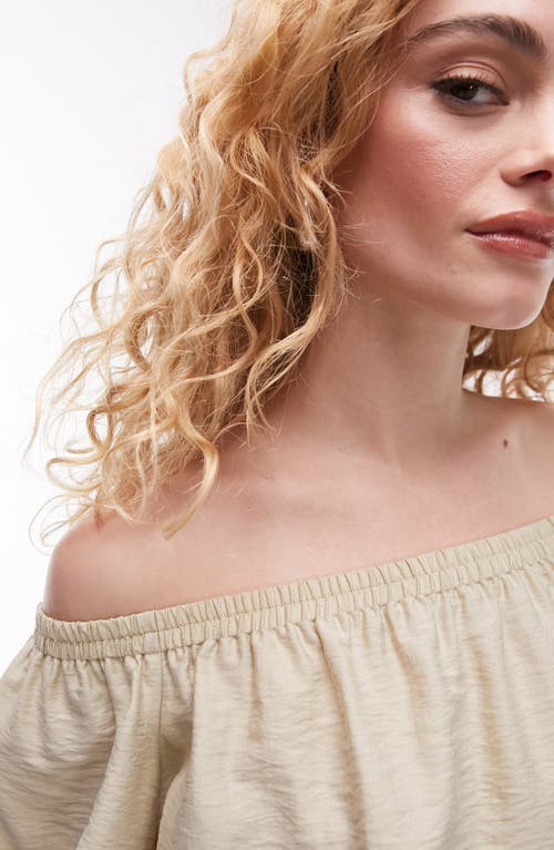 TOPSHOP TOPSHOP OFF THE SHOULDER BALLOON SLEEVE TOP