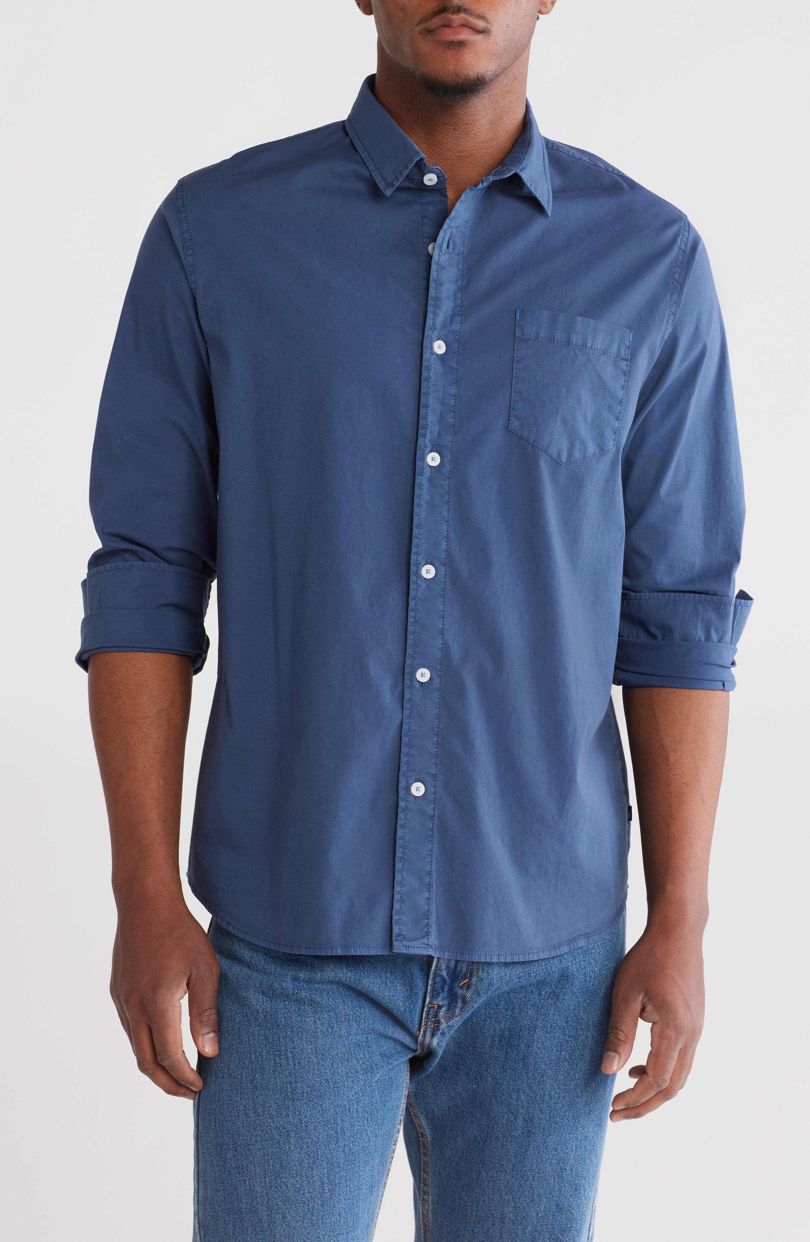 Clearwater Stretch Cotton Poplin Button-Up Shirt - image 5