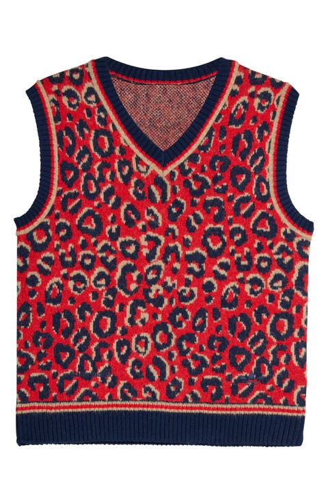 x Wales Bonner Leopard Pattern V-Neck Sweater Vest