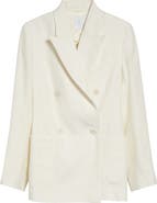 Eleventy Double Breasted Linen Blend Blazer