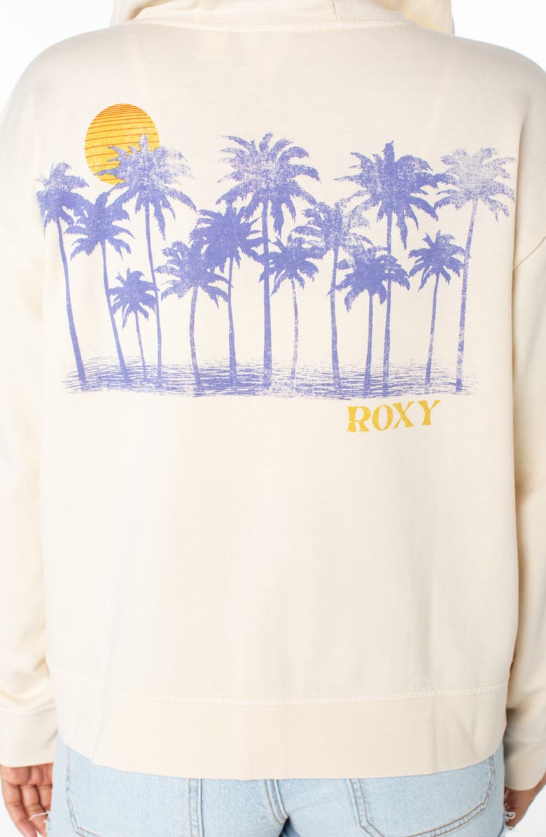 Roxy Sweet Rhythm Fleece Zip Hoodie, Alternate, color, Parchment