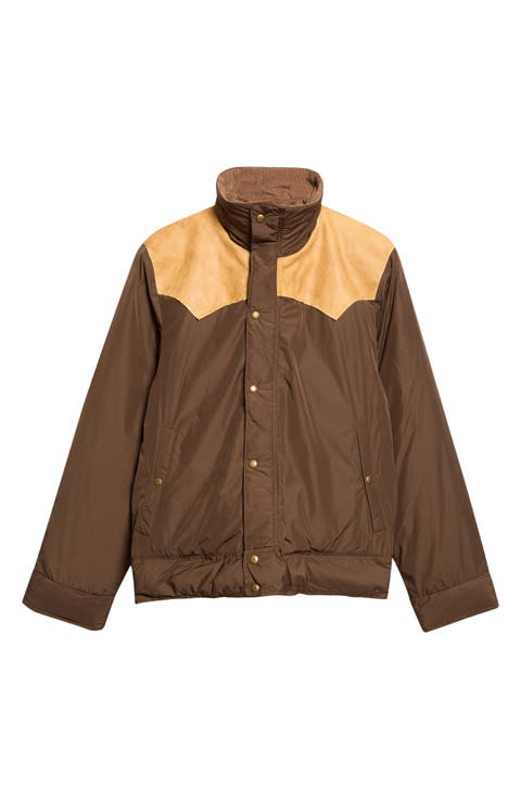 Leather Yoke Insulated Western Jacket