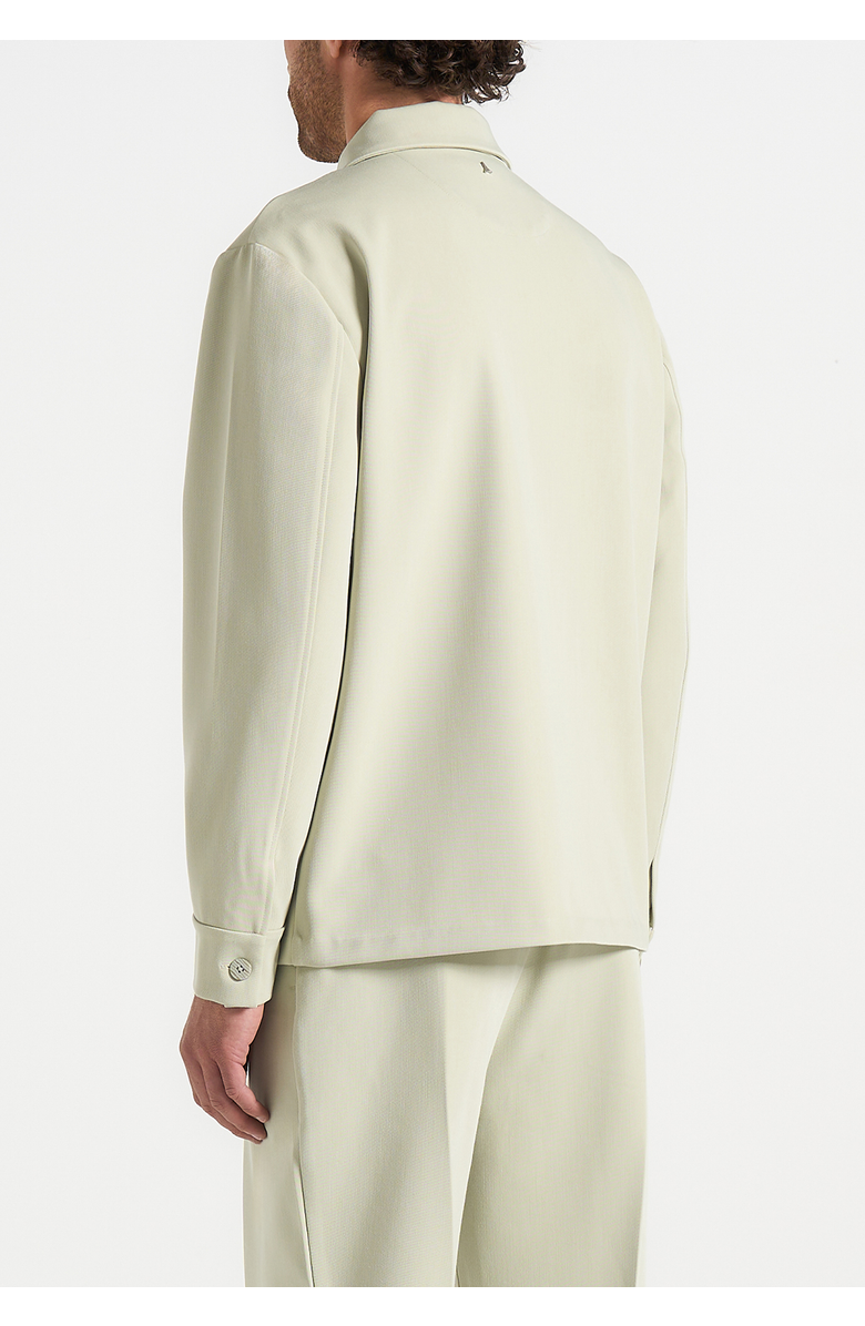 Manière De Voir Leo Hatched Tailored Overshirt, Alternate, color, Sage