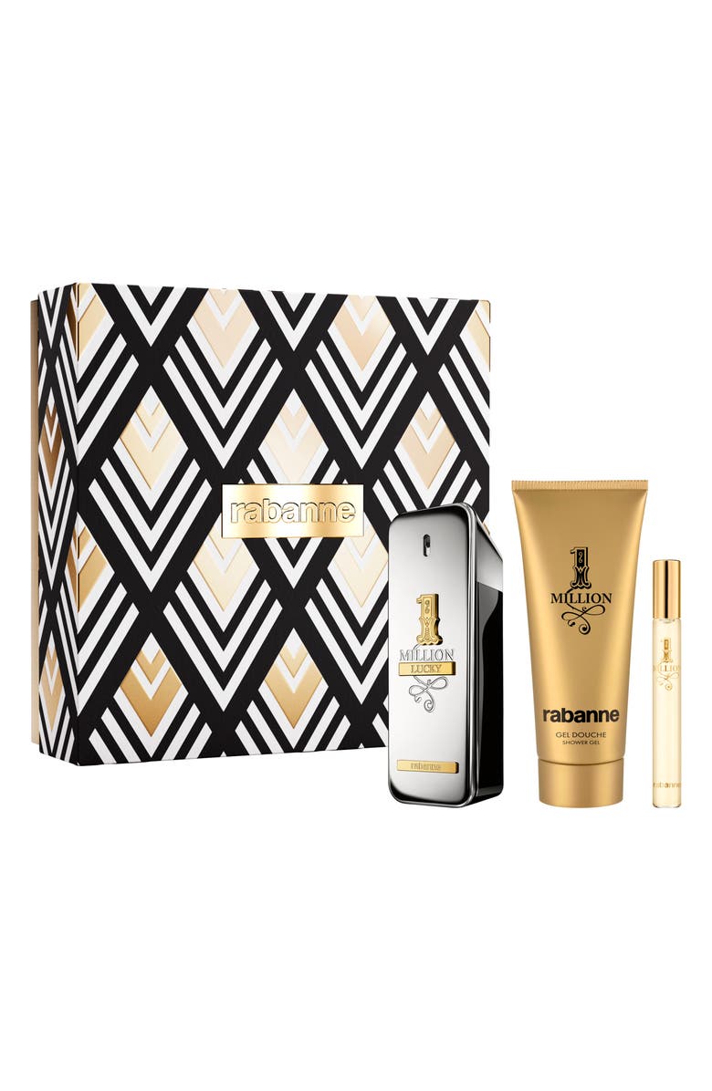 Rabanne 1 Million Lucky Eau de Toilette 3-Piece Gift Set $177 Value, Main, color,