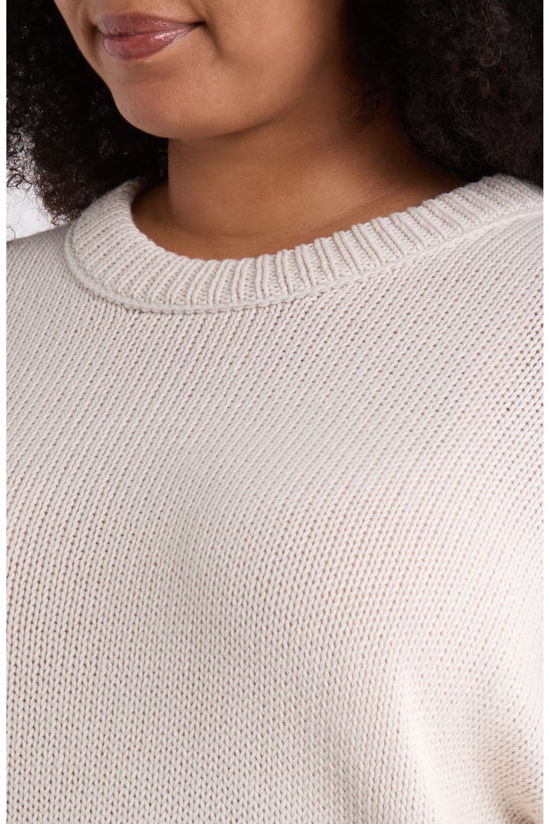 Crewneck Organic Cotton Sweater, Alternate, color, PLASTER