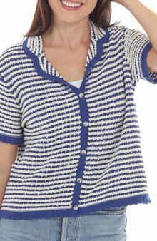 Stripe Open Knit Cardigan