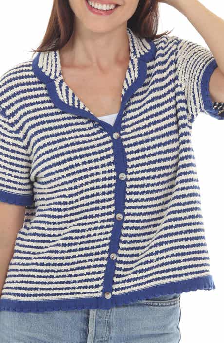 Stripe Open Knit Cardigan