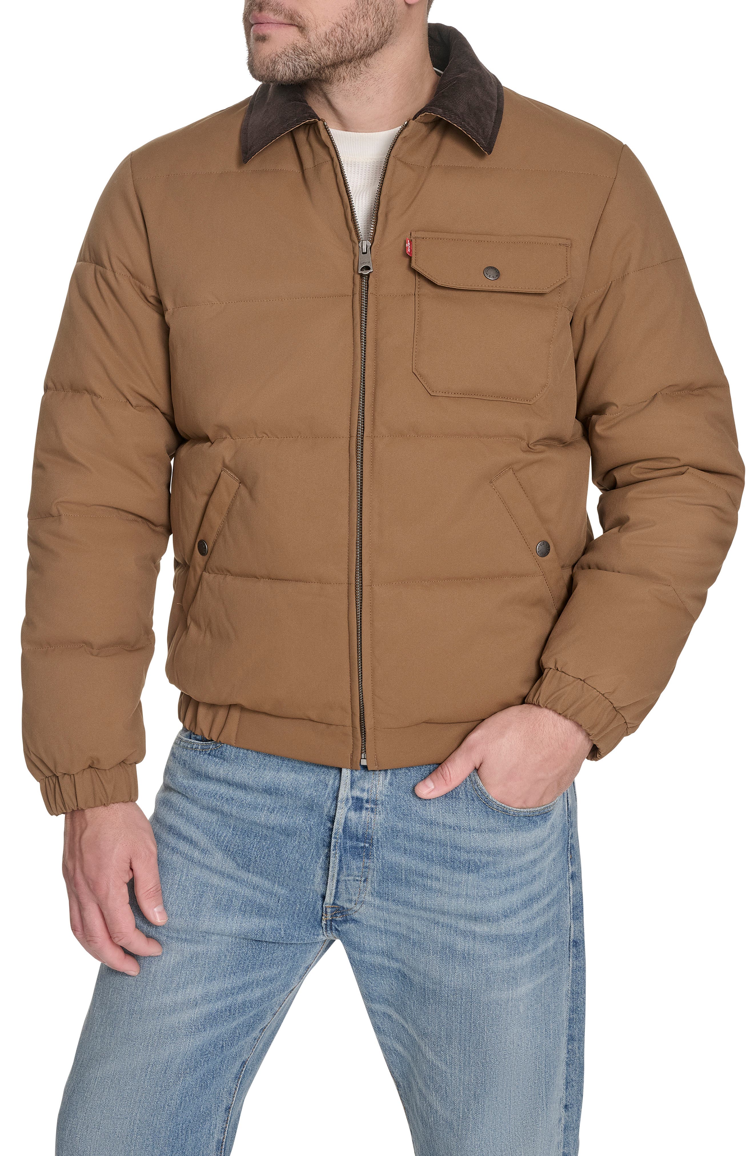 Corduroy Collar Midweight Quilted Jacket - image 3