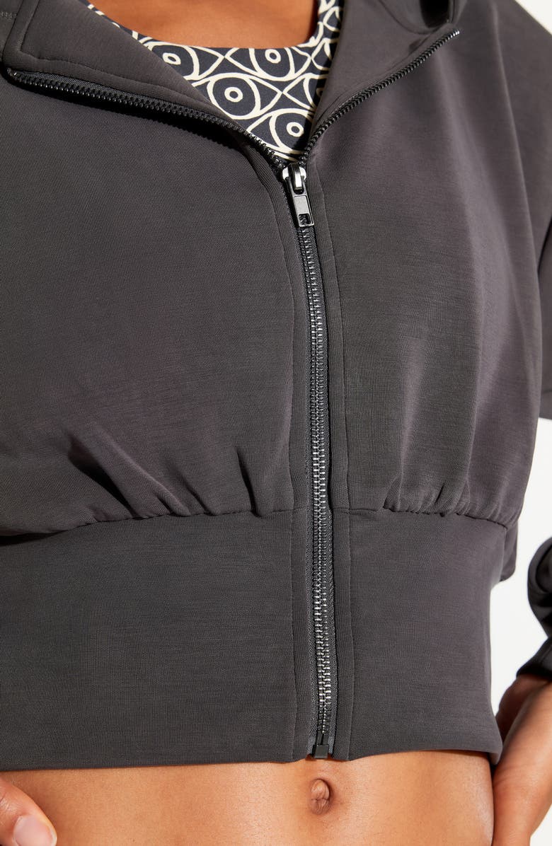 Spiritual Gangster Rhya Zip Hoodie, Alternate, color, Ash