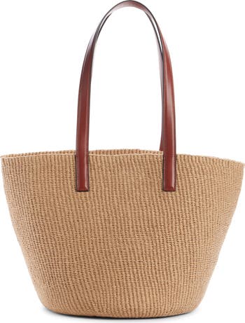 Chloe(クロエ) ベージュ ラージ Horse Medal かごトート Chloe Large Horse Medal Basket Tote Bag in Paper and Leather