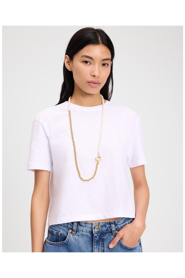 freshwater pearl toggle necklace, Alternate, color, CREAM/ GOLD.