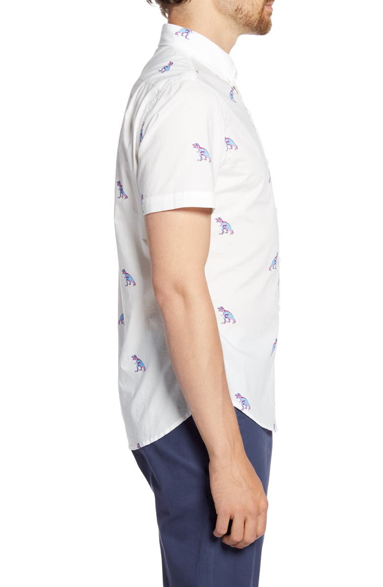 Bonobos Slim Fit Dinosaur Short Sleeve Button-Down Shirt, Alternate, color,
